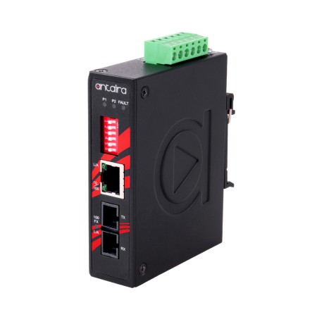 مبدل اترنت به فیبر نوری صنعتی آنتایرا antaira IMC-C100-ST-S3-T Ethernet to Fiber Converter