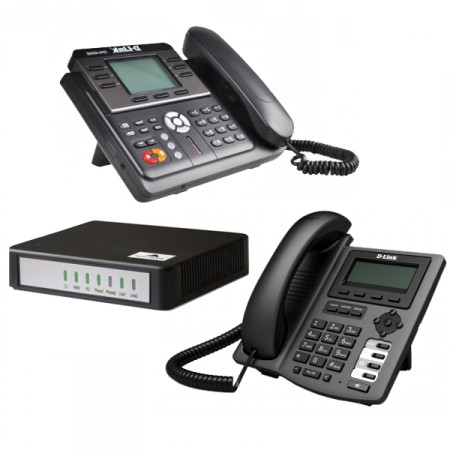 سیستم کامل تلفنی ( VoIP ) مخصوص دفاتر اداری کوچک ( D-Link, NewRock )