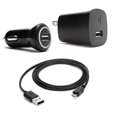 شارژر فندکی خودرو به همراه آداپتور برق USB و کابل MicroUSB گریفین GRIFFIN PowerJolt + PowerBlock