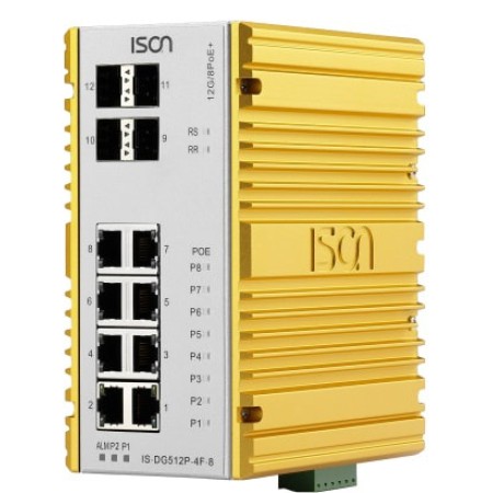 سوئیچ صنعتی آیسون ISON IS-DG512P-4F-8 Managed Ethernet Switch