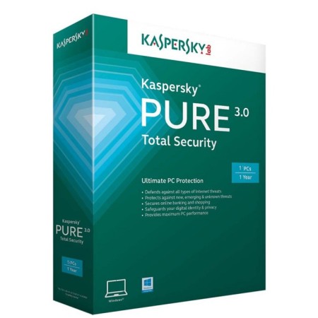 آنتی ویروس 1 کاربر - 1 سال کسپرسکی KASPERSKY Pure Total Security For Windows