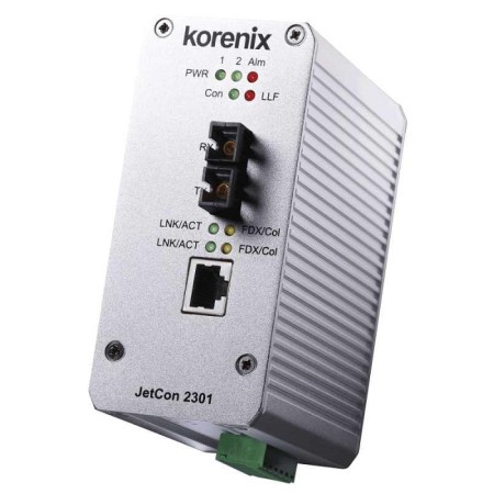 مبدل اترنت به فیبر نوری صنعتی کرنیکس Korenix JetCon 2301-S Ethernet to Fiber Media Converter