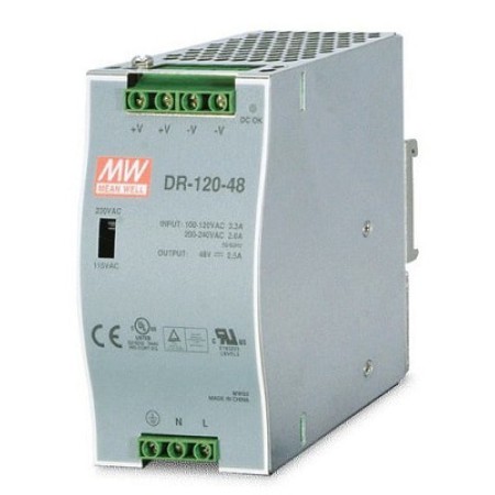 آداپتور صنعتی مینول MEAN WELL DR-120-48 Industrial Power Supply