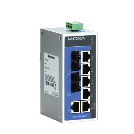 سوئیچ صنعتی موگزا MOXA EDS-208A-MM-ST Unmanaged Ethernet Switches