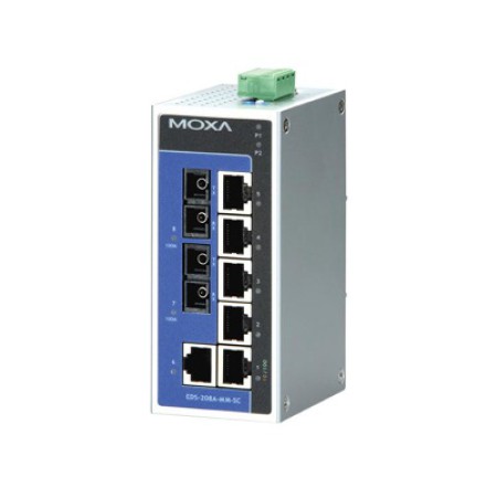 سوئیچ صنعتی موگزا MOXA EDS-208A-SS-SC Unmanaged Ethernet Switches