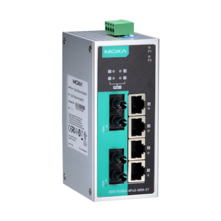 سوئیچ صنعتی موگزا MOXA EDS-P206A-4PoE-MM-ST Unmanaged Ethernet Switches