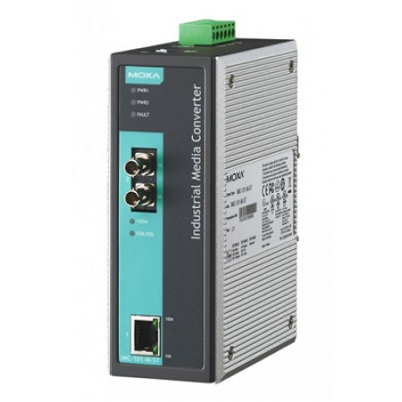 مبدل اترنت به فیبر نوری صنعتی موگزا MOXA IMC-101-M-ST-T Ethernet to Fiber Converter