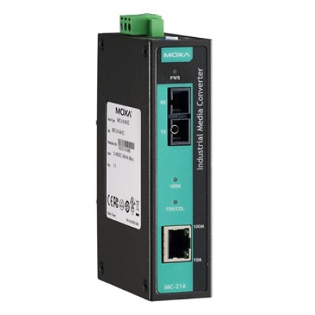 مبدل اترنت به فیبر نوری صنعتی موگزا MOXA IMC-21A-S-SC Ethernet to Fiber Converter