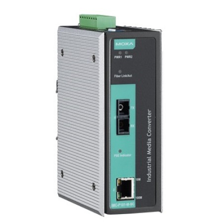 مبدل اترنت به فیبر نوری صنعتی موگزا MOXA IMC-P101-M-SC Ethernet to Fiber Converter