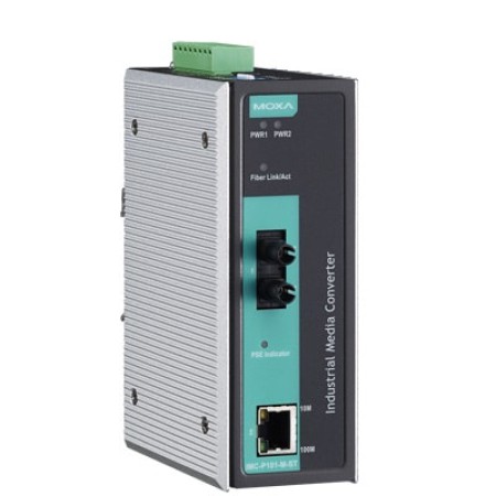 مبدل اترنت به فیبر نوری صنعتی موگزا MOXA IMC-P101-M-ST-T Ethernet to Fiber Converter