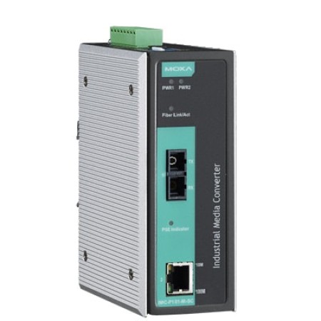 مبدل اترنت به فیبر نوری صنعتی موگزا MOXA IMC-P101-S-SC Ethernet to Fiber Converter
