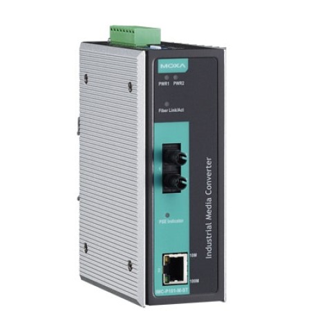 مبدل اترنت به فیبر نوری صنعتی موگزا MOXA IMC-P101-S-ST-T Ethernet to Fiber Converter