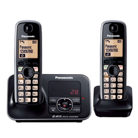 تلفن بی سیم پاناسونیک دو گوشی Panasonic KX-TG3722 Handset Cordless Landline Phone