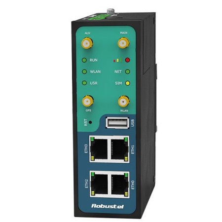 اکسس پوینت روتر بی سیم 3G صنعتی با چیپست تلت (Telit HE910-D) رباستل robustel GoRugged R3000-Q3PA Dual SIM Industrial Wireless AccessPoint Cellular VPN Router With GPS